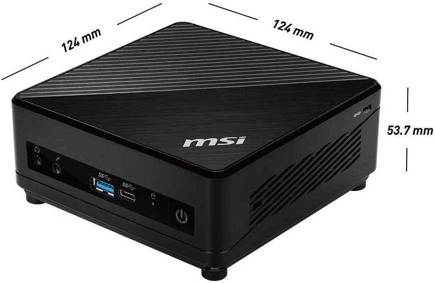 MSI Cubi 5 Mini PC, Intel Core i3-10110U, 8GB Memory, 256GB SSD, WiFi 5, BT 5.1, USB Type-C, Dual Display, Silent, Windows 10 Home (10M-027US) (Renewed)