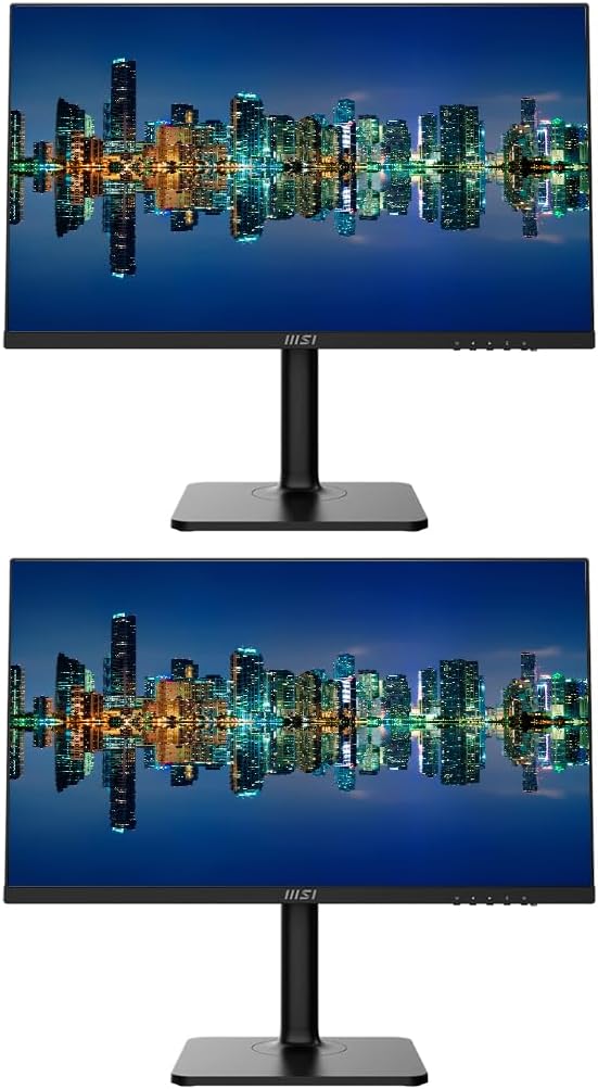 MSI Modern MD272P 27-inch 1080P Full HD IPS Widescreen LCD Business  Productivity Monitor, 2-Pack Bundle with Less Blue Light, Anti-Flicker, HDMI, DisplayPort, USB-C, Integrated Speakers