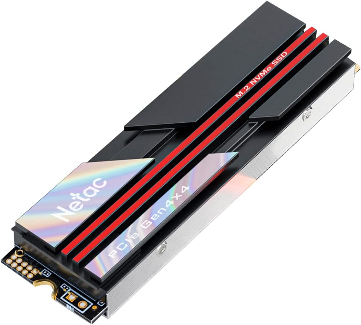 Netac 2TB PCIe 4.0 NVMe SSD M.2 2280 Internal Solid State Drive with Heatsink SLC Caching Speed up to 7,000MB/s High-Performance for PCs Desktop, Works with PS5, Heat Control Easy to Install- NV7000
