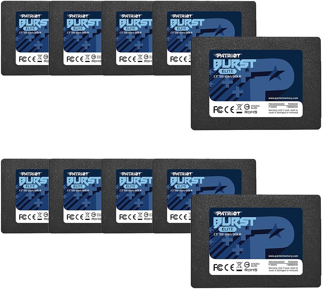 Patriot Burst Elite SATA 3 240GB SSD 2.5 10 Pack Non-Retail Bulk Packaged