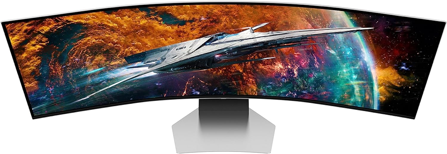 SAMSUNG 49 Odyssey OLED G9 (G95SC) Series Curved Smart Gaming Monitor, 240Hz, 0.03ms, G-Sync Compatible, Dual QHD, Neo Quantum Processor Pro, LS49CG954SNXZA, 2023