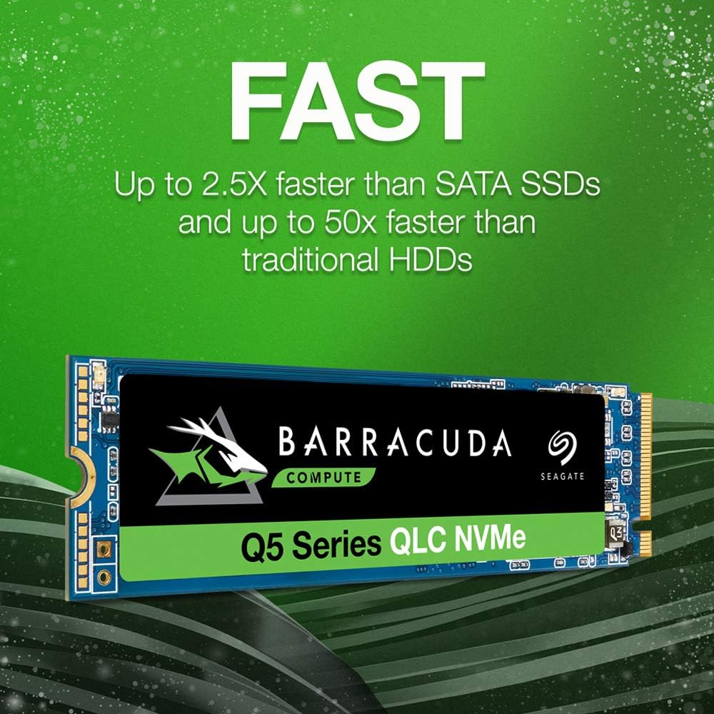 Seagate Barracuda Q5 2TB Internal SSD - M.2 NVMe PCIe Gen3 ×4, 3D QLC for Desktop or Laptop, 1-Year Rescue Services (ZP2000CV3A001)
