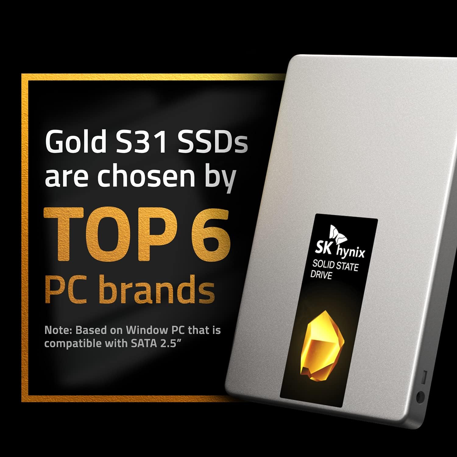SK hynix Gold S31 1TB SATA Gen3 2.5 inch Internal SSD | SSD 1TB | Up to 560MB/S | Solid State Drive | Compact 2.5 SSD Form Factor SSD | Internal Solid State Drive | SATA SSD