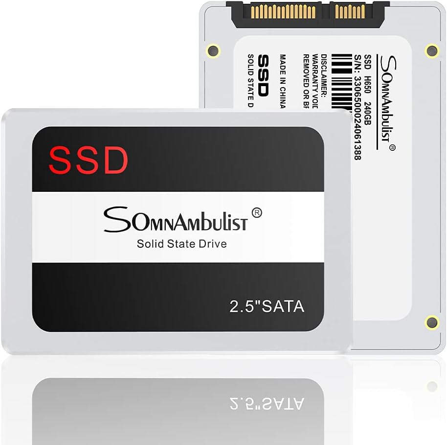 Somnambulist ssd 2tb 2.5 Inch SATA III Internal Solid State Drive SSD 960gb (Read Speed up to 500 MB/s) Compatible with Laptop  PC Desktop (White-960gb)