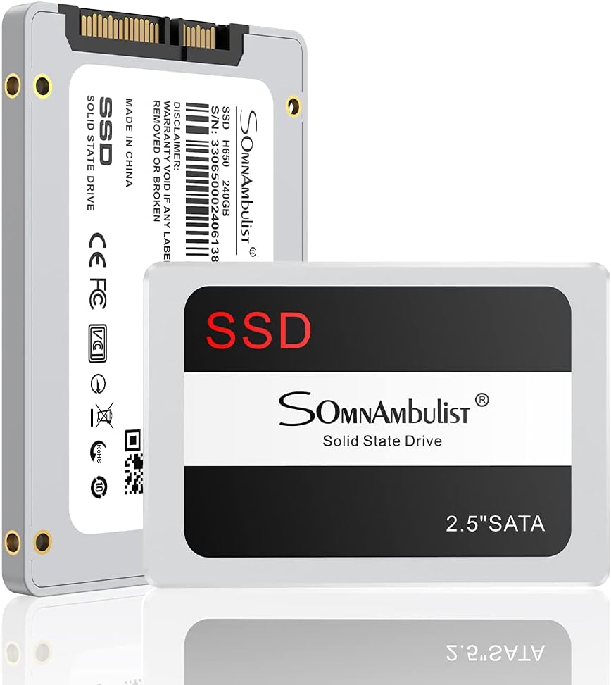 Somnambulist ssd 2tb 2.5 Inch SATA III Internal Solid State Drive SSD 960gb (Read Speed up to 500 MB/s) Compatible with Laptop  PC Desktop (White-960gb)
