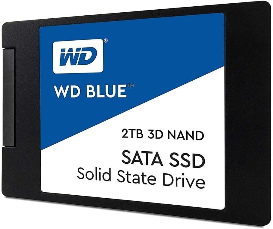 Western Digital 2TB WD Blue 3D NAND Internal PC SSD - SATA III 6 Gb/s, 2.5/7mm, Up to 560 MB/s - WDS200T2B0A, Solid State Hard Drive