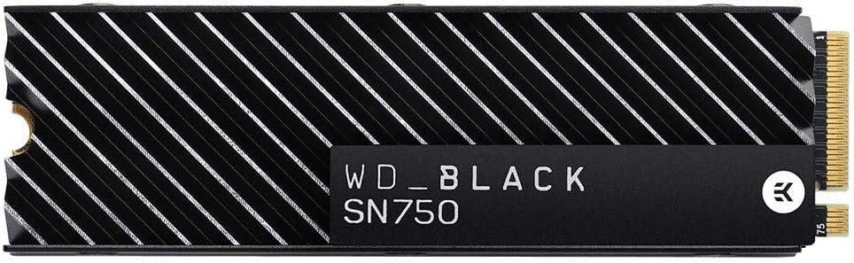 Western Digital 500GB SN750 NVMe Internal Gaming SSD Solid State Drive with Heatsink - Gen3 PCIe, M.2 2280, 3D NAND, Up to 3,430 MB/s - WDS500G3XHC
