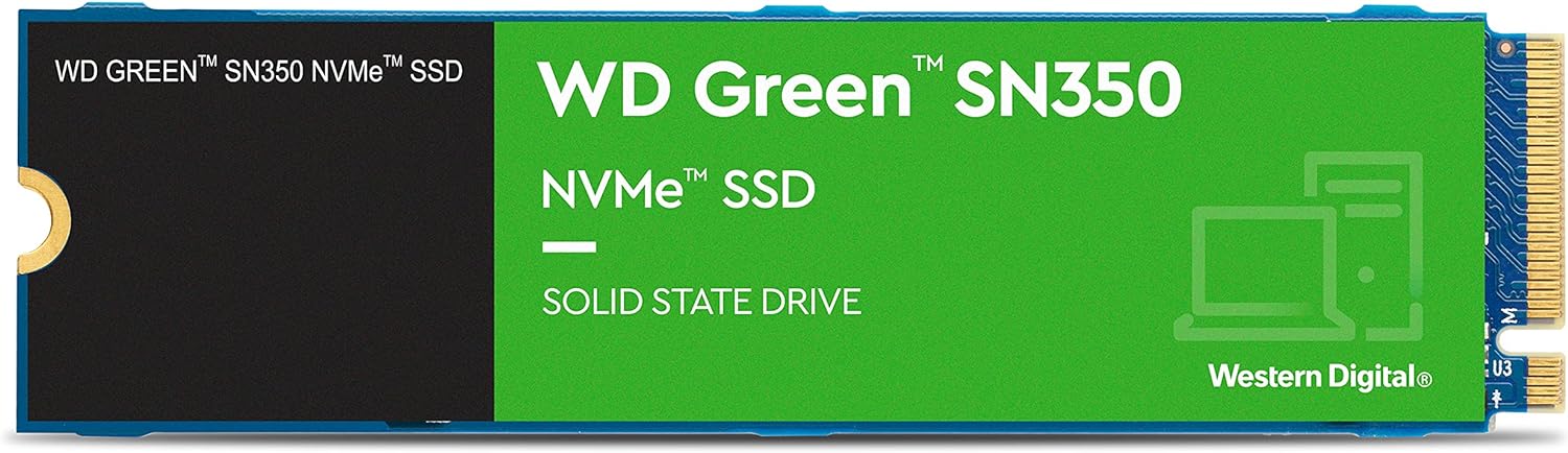 Western Digital 960GB WD Green SN350 NVMe Internal SSD Solid State Drive - Gen3 PCIe, M.2 2280, Up to 2,400 MB/s - WDS960G2G0C