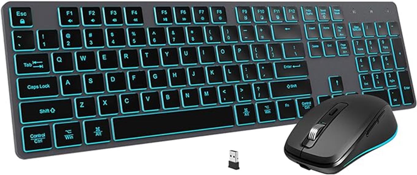 illuminated keyboard and mouse