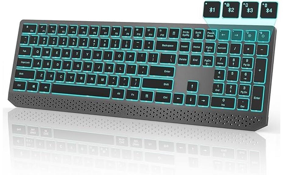 illuminated keyboard for typing
