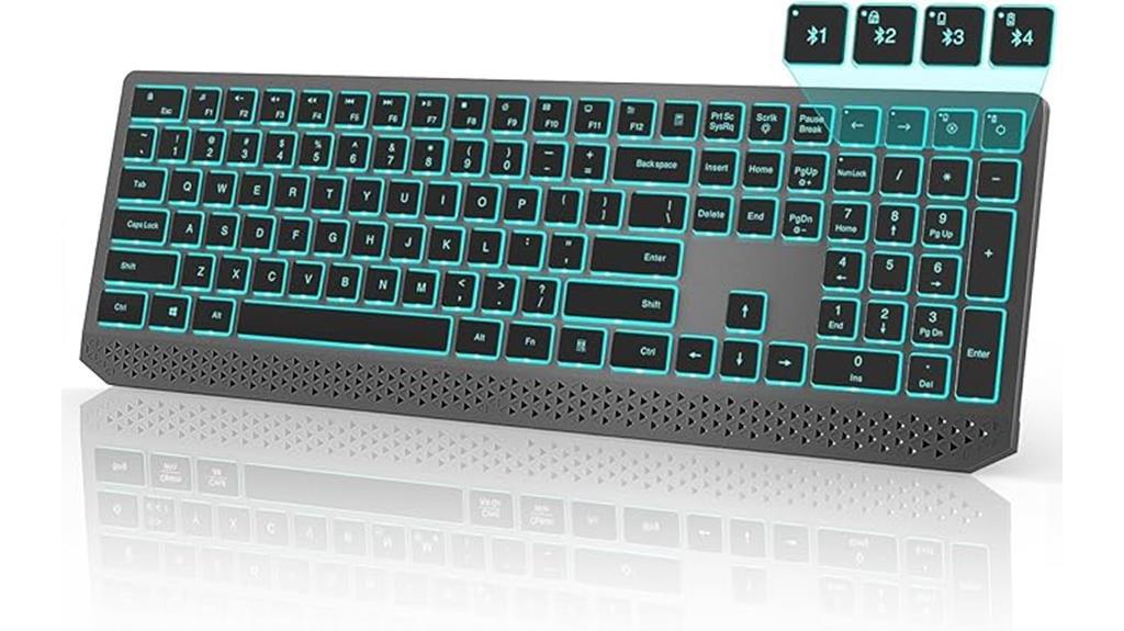 illuminated keyboard for typing