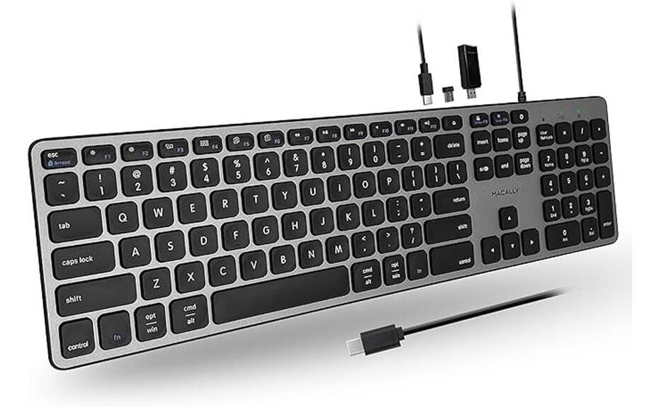 versatile macally type c keyboard