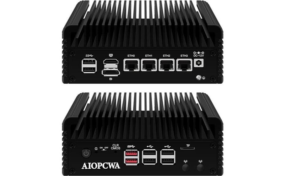 powerful fanless mini pc firewall router