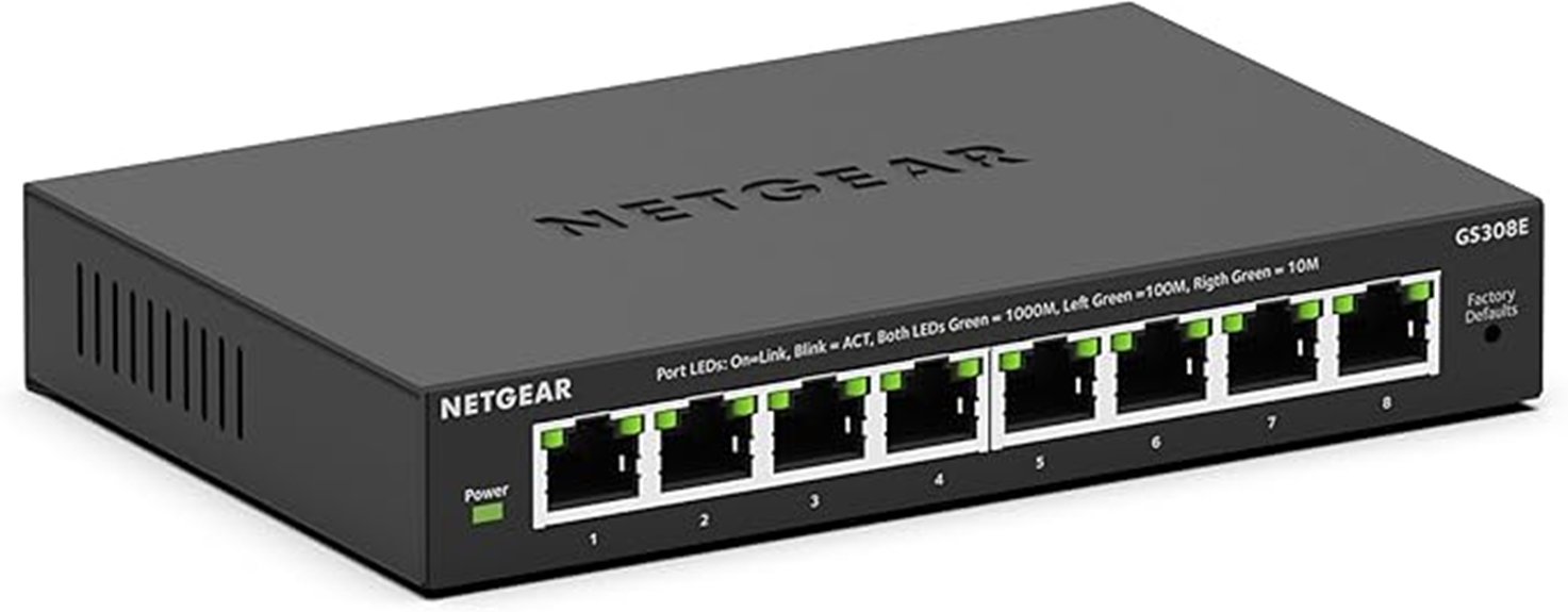 compact unmanaged eight port gigabit switch